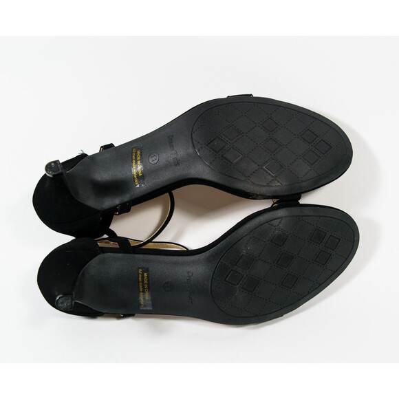 Dream Pairs Lexii Black Open Toe Stilettos Ankle Strap 2.5" Heel Shoes Sz 11 - Picture 7 of 8